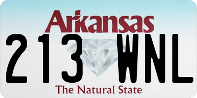 AR license plate 213WNL