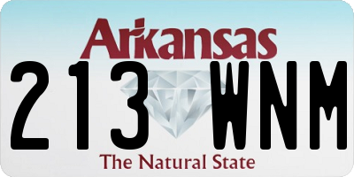 AR license plate 213WNM