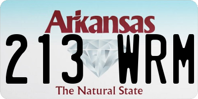AR license plate 213WRM