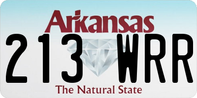 AR license plate 213WRR