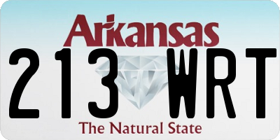AR license plate 213WRT
