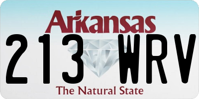 AR license plate 213WRV