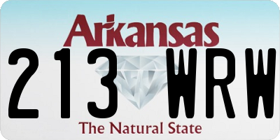 AR license plate 213WRW