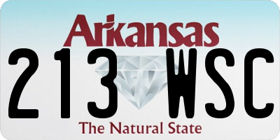 AR license plate 213WSC