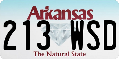 AR license plate 213WSD