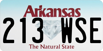 AR license plate 213WSE