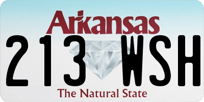AR license plate 213WSH