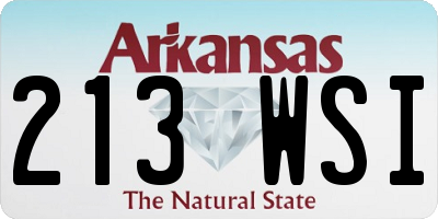 AR license plate 213WSI
