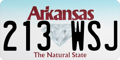 AR license plate 213WSJ