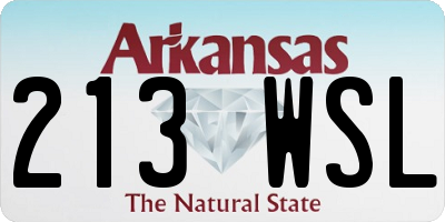 AR license plate 213WSL