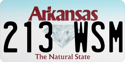 AR license plate 213WSM