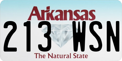 AR license plate 213WSN