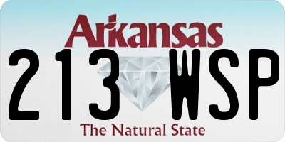 AR license plate 213WSP