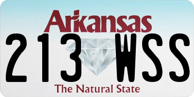 AR license plate 213WSS