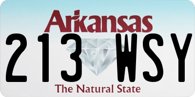 AR license plate 213WSY
