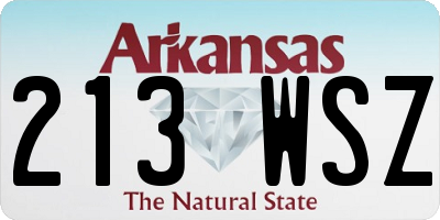 AR license plate 213WSZ
