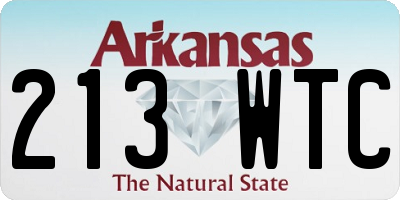 AR license plate 213WTC