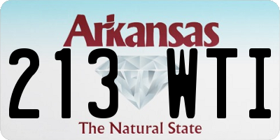 AR license plate 213WTI