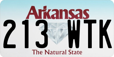 AR license plate 213WTK
