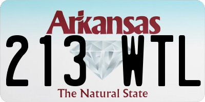 AR license plate 213WTL