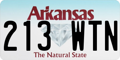 AR license plate 213WTN