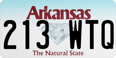 AR license plate 213WTQ