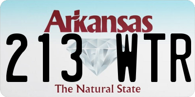 AR license plate 213WTR