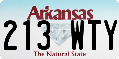 AR license plate 213WTY