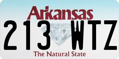 AR license plate 213WTZ