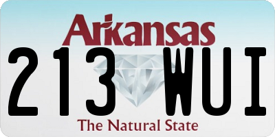 AR license plate 213WUI
