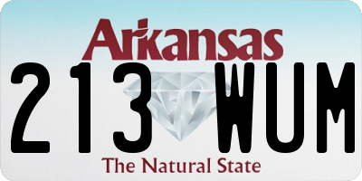 AR license plate 213WUM