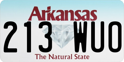 AR license plate 213WUO