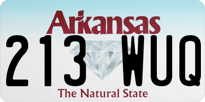 AR license plate 213WUQ