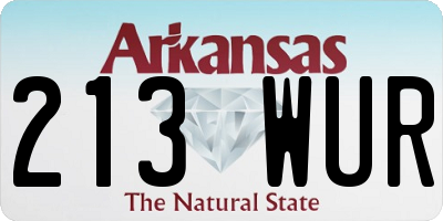 AR license plate 213WUR
