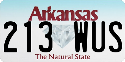 AR license plate 213WUS