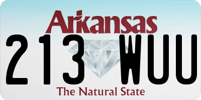 AR license plate 213WUU