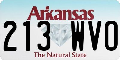 AR license plate 213WVO