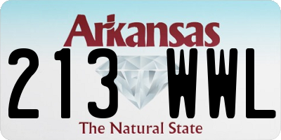 AR license plate 213WWL