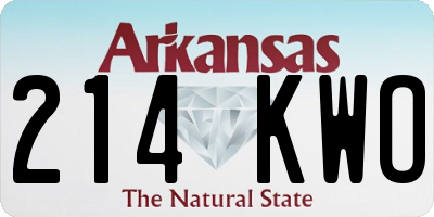 AR license plate 214KWO