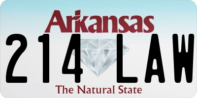 AR license plate 214LAW