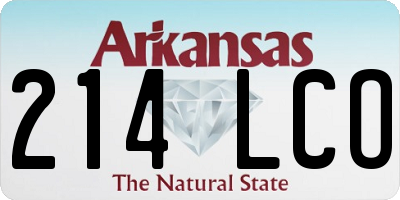 AR license plate 214LCO
