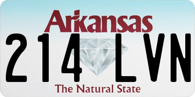 AR license plate 214LVN