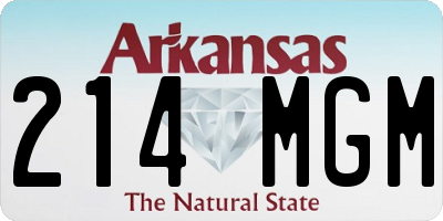 AR license plate 214MGM