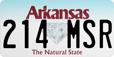 AR license plate 214MSR