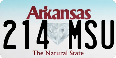 AR license plate 214MSU
