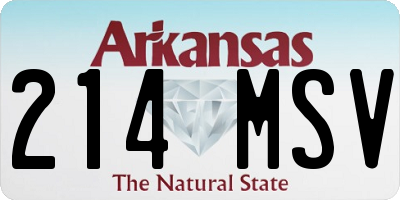 AR license plate 214MSV