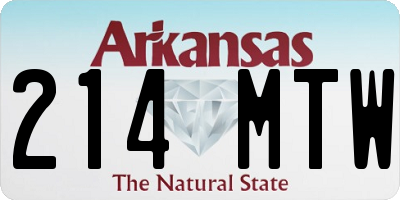 AR license plate 214MTW