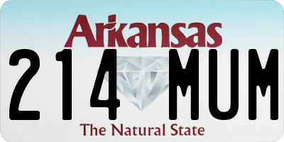 AR license plate 214MUM