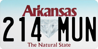 AR license plate 214MUN