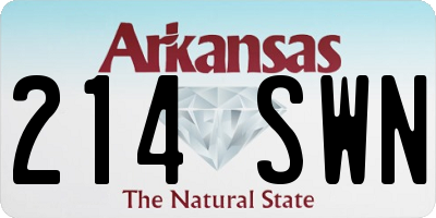 AR license plate 214SWN